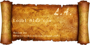 Loibl Alícia névjegykártya